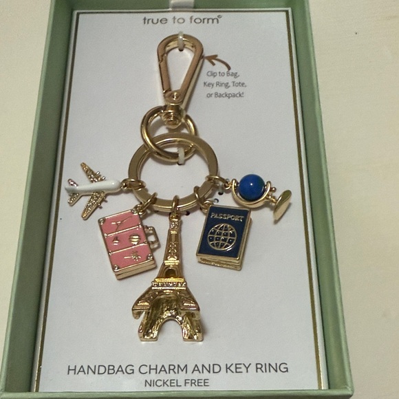 True To Form Accessories - True to Form Gold and Pink Handbag Charm and Key Ring